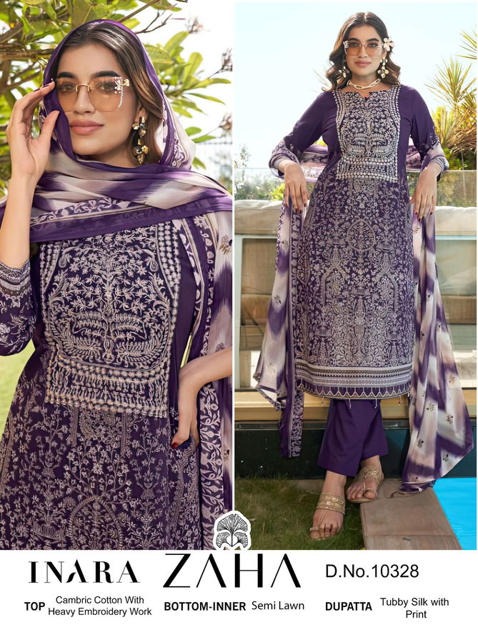 Inara Vol 1 By Zaha Embroidery Cambric Cotton Pakistani Suits Wholesale Price In Surat